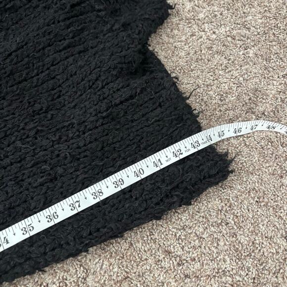 Free People Jagger Shaggy Duster Length Wool Blend Cardigan Black Sz M - Picture 11 of 14